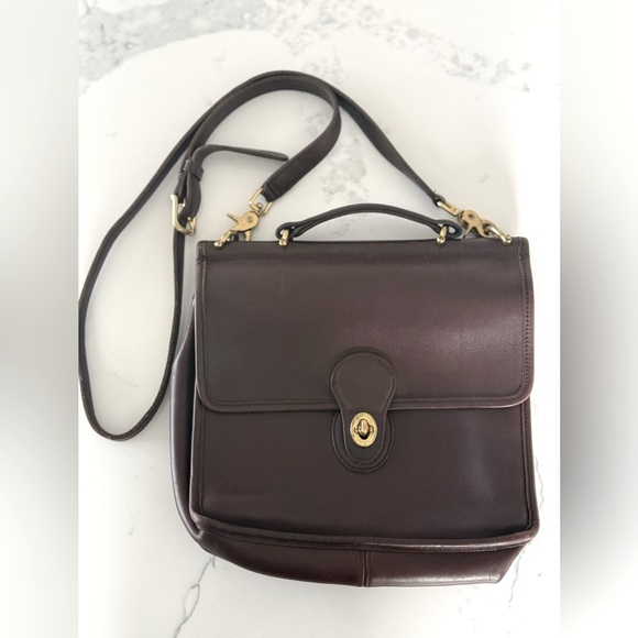 Vintage Coach 9927 Leather Willis mahogany/brown - Picture 2 of 16